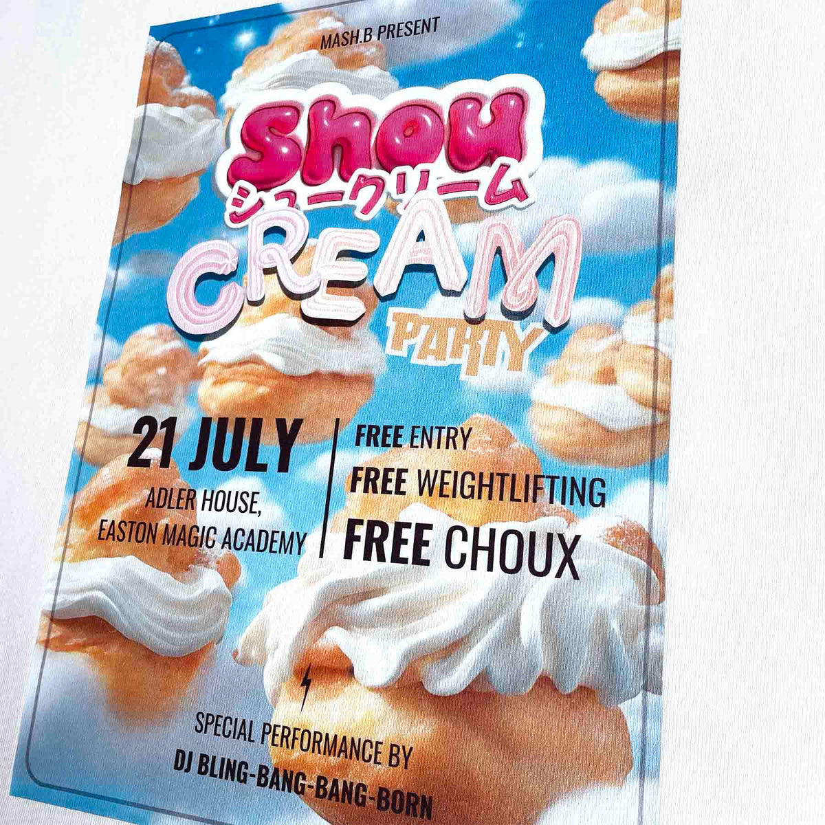 zoom dos tee shirt shou cream party
