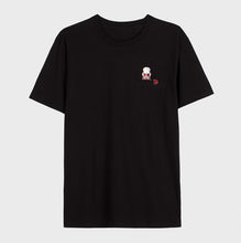 Charger l&#39;image dans la galerie, T-shirt à poche noir en coton bio avec impression pocket colossal
